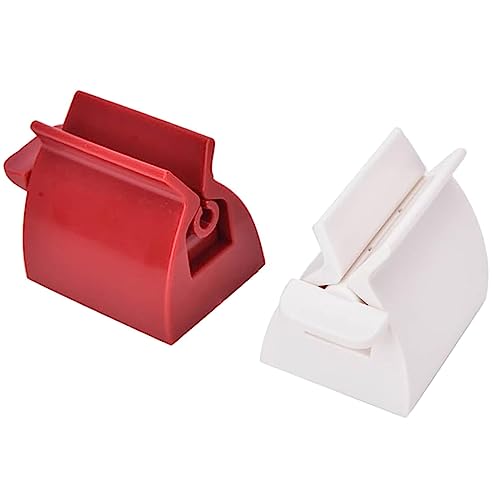 ISKYBOB Set of 2 Rolling Tube Toothpaste Squeezer Dispenser Toothpaste Seat Holder Stand