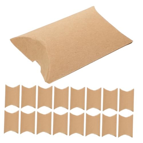 WRITWAA 50個 小型枕形キャンディーボックス クラフト紙製 結婚式パーティー用 好意容器 包装対応 多用途装飾箱