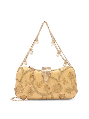 Image of TOOBA Handicraft Clutch Purse For Women with Sleek Design Embroidered Clutch| Trendy Stylish Bridal, Party, Wedding Sling Bag