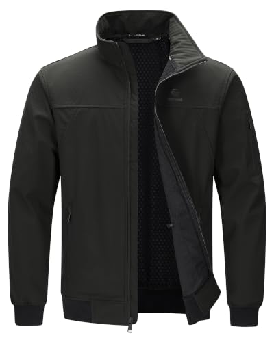 Image of Men's Waterproof Lightweight Fleece Lined Softshell Jacket