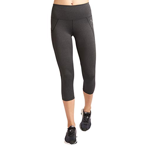 Beachbody Women's Infused Crop Mid Rise Tight Black Heather