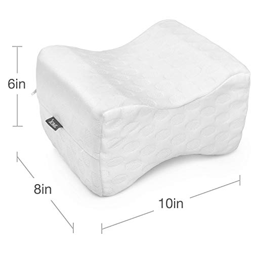 Image of DMI Contoured Memory Foam Knee Wedge Pillow for Sleeping, Sciatica Pain Relief, Hip & Back Pain, Leg Pillow for Side Sleepers, Bed Positioner, White (Pack of 1)