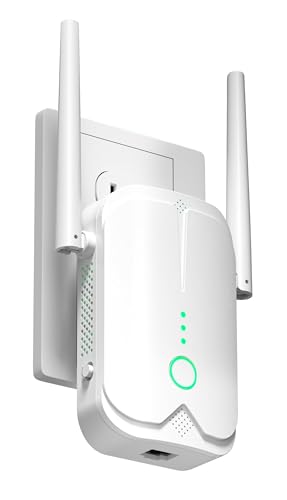 WiFi Extender Booster, WiFi Repeater WLAN Verstärker WiFi Extender bis zu 5000sq.ft Mit Repeater/AP Modus, Long Range Am...