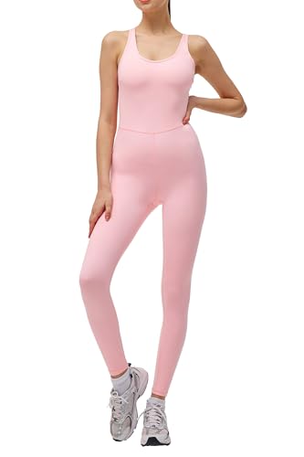 Image of LOVESOFT Workout Jumpsuits for Women Sleevesless Bodycon Backless Unitard