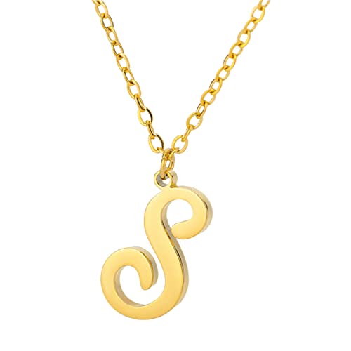 Collar de acero inoxidable de la A a la Z con letras inglesas, botón de melón, hombres y mujeres