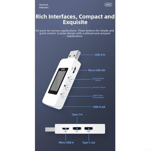 Testeur USB multi-protocole 0-28V ampèremètre voltmètre écran IPS pour Type-C - 8