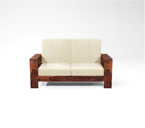 Image of KL Furniture Wooden 8 Seater Sofa Set for Living Room | Sheesham Wood Sofa Set 8 Seater for Home| Solid Wood Sofa Set (3+3+2 Natural Finish)