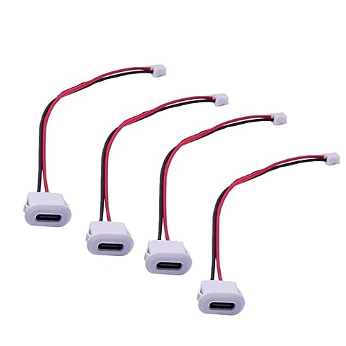 Kqcibz 10Pcs USB Type C Connector Jack Female Type-C USB Connector USB Connector with Card Buckle High Current Fast Charging Jack Port USB-C Charger Plug B