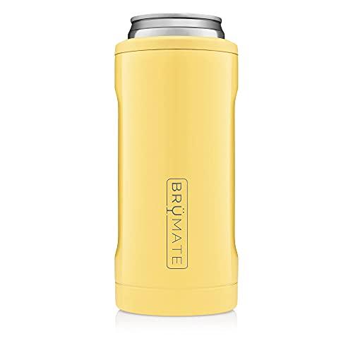 BrüMate Hopsulator Slim Double-walled Stainless Steel Insulated Can Cooler for 12 Oz Slim Cans (Daisy)