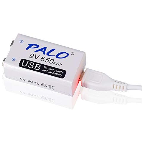 CITYORK USB 9V 650mAh Lithium-ion Rechargeable Battery with USB Cable for Keyboard, Microphone, Smoke Alarm, Electric Games, Walkie-talkies -1 Pack USB Battery and 1 Cable Cover