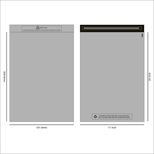 17 x 61 cm (100 pezzi) sacchetti postali riciclati resistenti grigi postali in poli poli autosigillanti da grandi a piccole spedizioni postali, confezioni assortite, varie misure