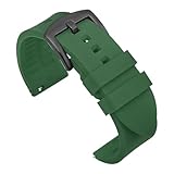 Correa De Reloj Silicona Deportiva For Hombre, Resistente Al Agua, Compatible For Rolex Y For Seiko. Repuesto(Green-black buckle,21mm)