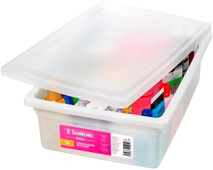 Caixa Organizadora 11L Plastico Branco Multiuso Com Tampa