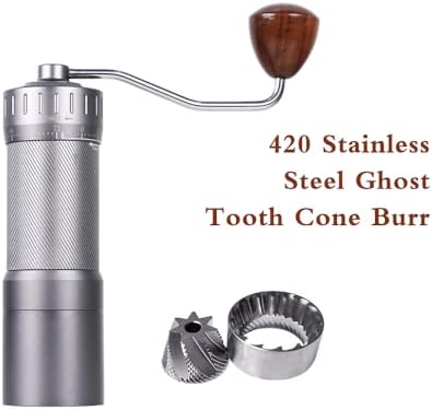 Premium Manual Coffee Grinder - 38mm Stainless Steel Cone Burr, Adjustable 0-72 Grind Size for Espresso & Pour Over, Durable Hand Mill for Coffee Lovers
