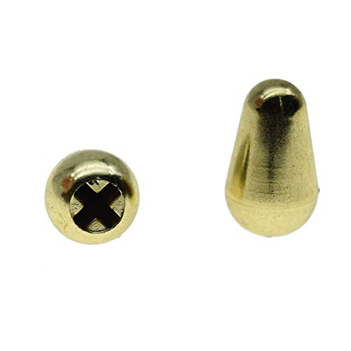 Kaish 2Pcs Guitar 5 Way Pickup Selector Switch Tip Switch Cap Switch Knob For Strat/Stratocaster Made In Usa Gold #TOP2