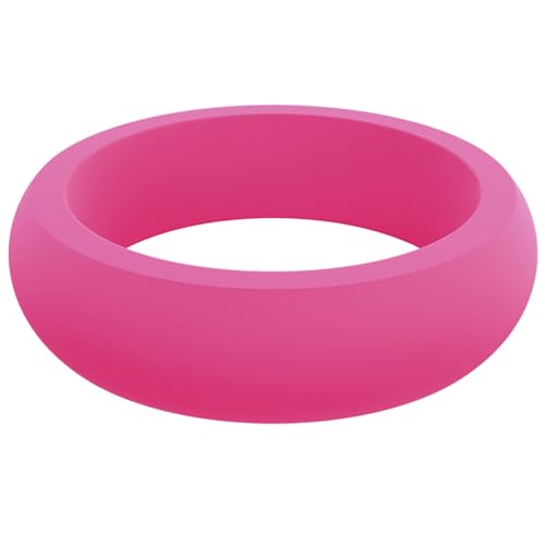 QALO Women's Rubber Silicone Ring, Classic Silicone Wedding Ring for Women, Breathable, Durable Engagement Silicone Band, 5.5mm Wide 2.5mm Thick, Multicolor