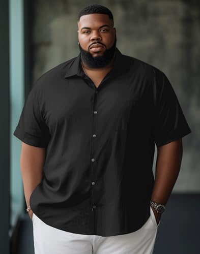 Button Down Shirt Men Causal Big and Tall Shirts for Men Short Sleeve Button up Summer Beach Work Shirts Plus Size3