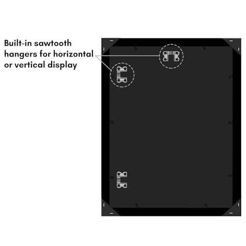 Americanflat 13x17 Picture Frame with Polished Plexiglass - Black Picture Frame - Wide Photo Frames Made of Engineered Wood for Vertical or Horizontal Wall Display - Epic Collection - Black