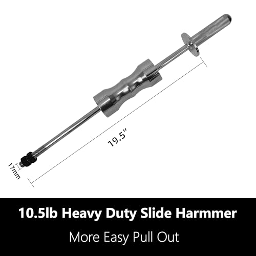 Inner CV Joint Puller Slide Hammer Front Wheel Drive Axle Half Shaft Removal Tool Kit Heavy Duty 10 Pounds Slide Hammer 63mm 48mm CV Joint Fork Adapter Attachments