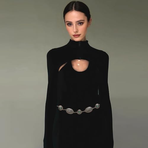 Western Metal Waist Chain Belt for Women Dress Jeans Vintage Country Belts Gold or Silver2