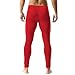 YUFEIDA Men's Sexy Underwear Bottoms Low Rise Leggings Pants Mesh Long Trousers (XXL, Thicker Red)
