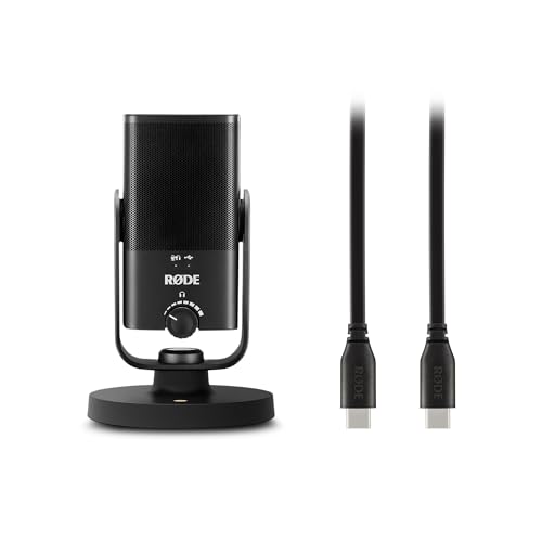 RØDE NT-USB Mini Studio-Quality Condenser Microphone + SC17 USB-C Cable (1.5m - Android and Mac Compatible) for Podcasting, Streaming, Gaming, Vocal and...