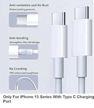 Image of Original 20W PD Charger Compatible for Original 20W PD Fast Type C Wall Charger with Charging Cable Compatible with 15 /15 Plus Pro Max /15 Pro Max /15 Mini /(Type C) (DP87)