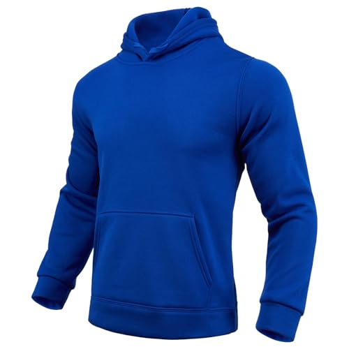 Hoodies for Men Solid Color Basic Hooded Sweatshirt Long Sleeve Plain Fall Casual Sport Pullover Tops