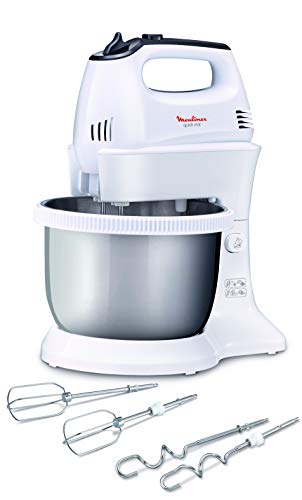 MOULINEX Hand Mixer | Quick Mix | With Standbowl egg-white whipping dough kneading | 300 W | 5 speeds | White | 2 Years Warranty | HM312127