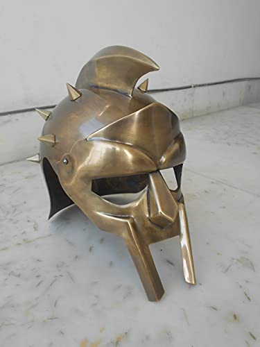 Medieval 18G Steel Gladiator Face Mask Spiked Armor Helmet W/Leather Liner Replica #TOP3