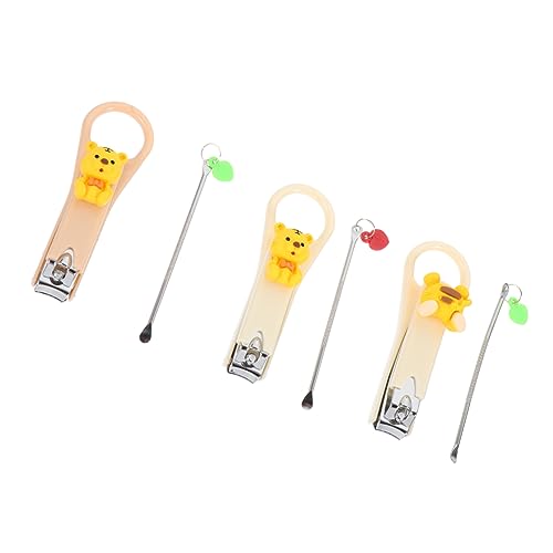 MUSISALY 1 セット 耳かき付き爪切り 家庭用爪切り 耳垢供給 足の爪はさみ 携帯用爪切り ネイルキット 車のエッセンシャルオイルディフューザー マニキュアキット Beige Abs