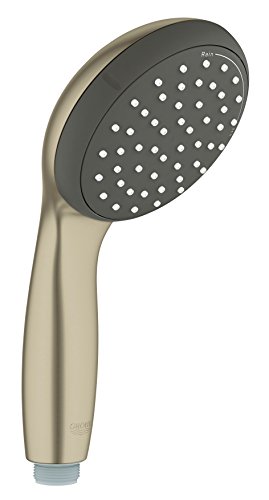 Regadera manual GROHE Tempesta Classic 100 de 2 chorros, acabado níquel cepillado