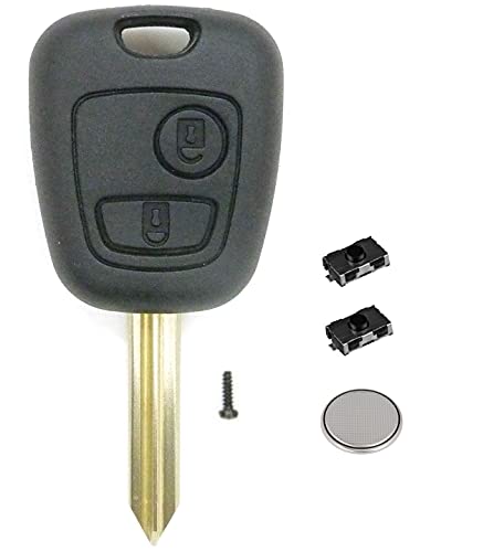 Coque Clé Clef Télécommande pour Peugeot Expert Partner Citroen Saxo Xsara Picasso Berlingo +2 Switchs +Pile LAKAMODO