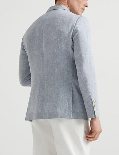 Linen Mens Blazer Jacket Slim Fit Single Breasted Casual Summer Solid Sport Coats for Wedding Prom2