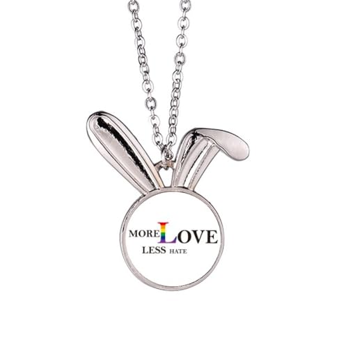 Collier LGBT pendentif drapeau arc-en-ciel More Love acier