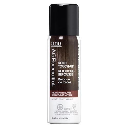 AGE beautiful Root Touch Up Hair Color Spray | Touch-Up Gray Concealer | Temporary Cover Up | Adds Volume & Covers Thinning Patches | Water, Sweat, Stain Resistant
