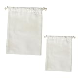 VINTORKY 2 Stück Mehlbeutel aufbewahrungssack storage pockets Mehrzweck Organisatoren Stoff Aufbewahrungstaschen mit Kordelzug wiederverwendbarer Jutebeutel Bettwäsche aus Baumwolle Beige