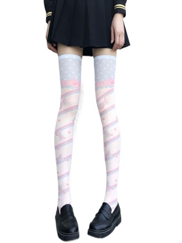 Kawaii Lolita Patterned Tights with Design Velvet Socks Cute Cosplay Stockings for Women