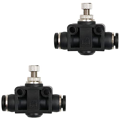 Válvula de control de flujo de aire 3/8 en línea recta para tubo neumático pack de 2
