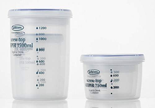 Iwasaki Industrial LSX314 Antibacterial Round Storage Container, Screw Top Keeper, Deep, Clear, 33.9 gal (1,500 L), Set of 5