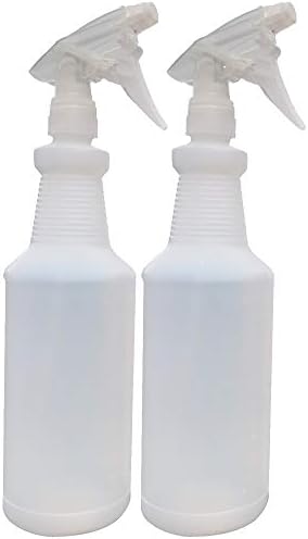 Transparent Spray Bottle with Measurements (Mist/Stream/Off), Empty Spray Bottles, 32 oz spray bottle, Spray Bottle for Plants, Cleaner Spray Bottle for Car, Commercial Professional Heavy Duty Indus