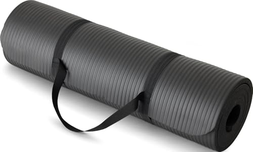 GARAGE WORKOUT PLAN FOR WEIGHT LOSS 6 Amazon Basics 1/2 Inch Extra Thick Exercise Yoga Mat with Carrying Strap for Home Workouts and Fitness, 74' x 24', Black