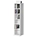 [en.casa] Estante para CDs Soporte para DVDs 90 x 20 x 20 cm Librería con 6 compartimientos Blanco