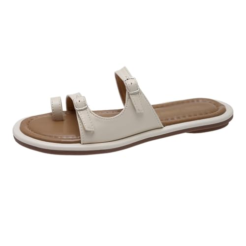 HBJWOV Slippers for Women Wearing Over Toe Roman Beach Sandals
