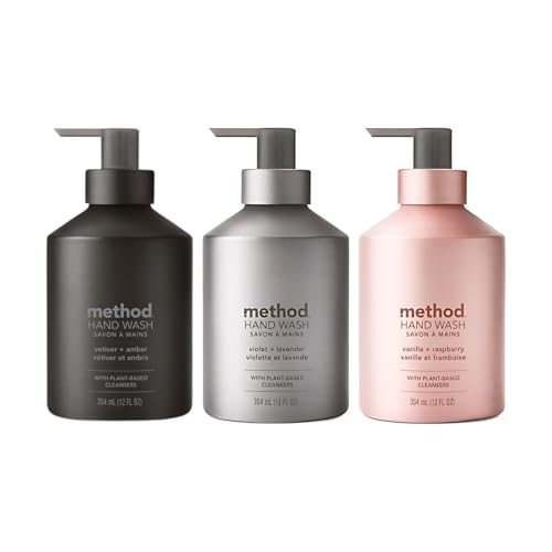 Method Gel Hand Soap Amber Violet Lavender and Vanilla Raspberry Variety Pack 3 ct. 10 oz.
