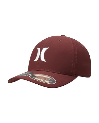 Image of Hurley Mens Baseball Cap - Moisture Wicking Curved Brim Flexfit Fitted Hats for Men with H2O-Dri Sweatband (Sizes: S-XL)