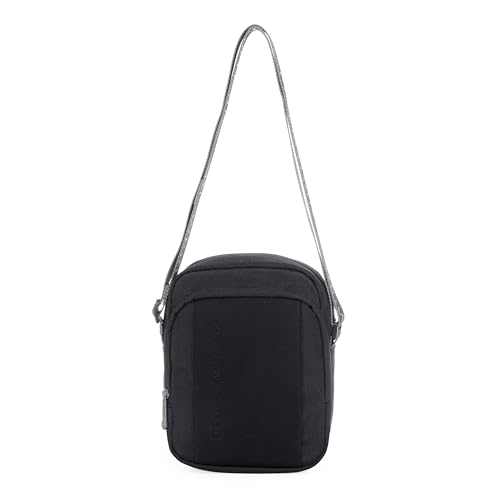 Image of SWISS MILITARY Black Gold Collection Trail Stylish Travel Sling Bag with Multiple Compartments & Compact Crossbody, 4L Capacity, 1680D Polyester, Adjustable Shoulder Strap with Keychain Holder (4L)
