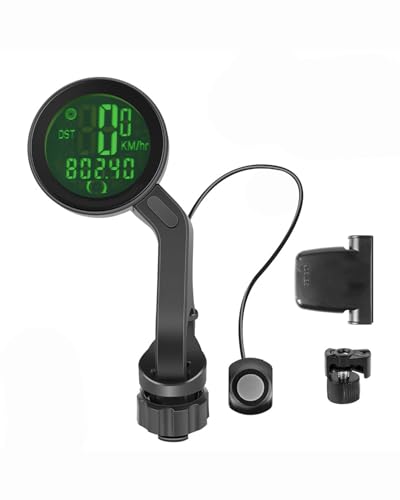 Ciclocomputador Computadora para Bicicleta retroiluminada inalámbrica con velocímetro, odómetro y cronómetro para Ciclismo de montaña Ciclocomputador Resistente Agua(Chinese-Green Light Wireless Code