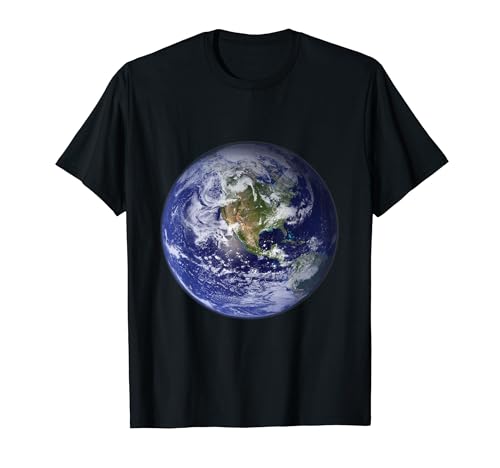 Earth Planet, Flat, Earth North America Globe Space Clouds T-Shirt