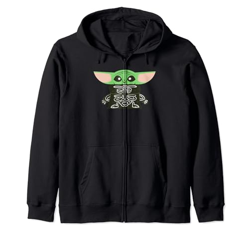 Grogu Halloween costume squelette Star Wars sweat zippé noir à capuche